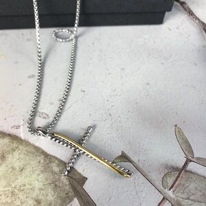 DAVID YURMAN Petite Cross Necklace with 18K Gold